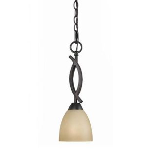 Triarch International Value Series 240 5 in W English Bronze Mini Pendant Light with Tinted Shade