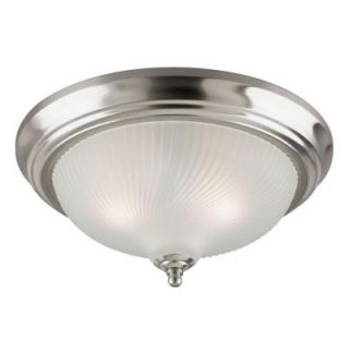 Westinghouse 1 Light Brushed Nickel Interior Ceiling Flushmount with Frosted Swirl Glass 6430500