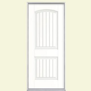 Masonite 32 in. x 80 in. Cheyenne 2 Panel Painted Smooth Fiberglass Prehung Front Door with No Brickmold 26103
