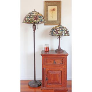 Tiffany style Floral Table and Floor Lamp Set (Set of 2)   15792312