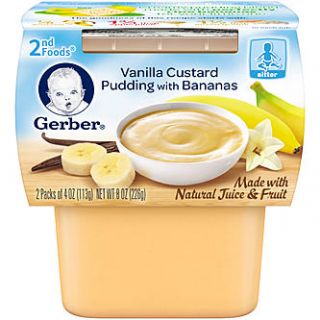 Gerber Vanilla Custard Pudding with Bananas Purees Desserts   Baby