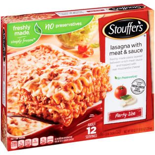 Stouffers Freshly made pasta layered between a rich meat sauce and