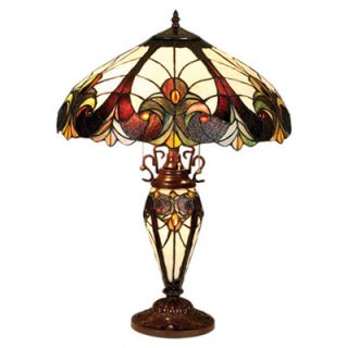 Chloe Lighting Tiffany Style Victorian Double Lit Table Lamp with 30