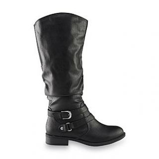 Jaclyn Smith Womens Erica Black Riding Boot – Wide Width Available
