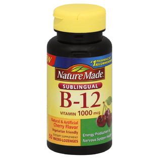 Nature Made Vitamin B 12, Sublingual, 1000 mcg, Micro Lozenges, Cherry