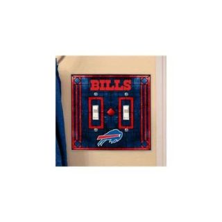 Buffalo Bills Art Glass Lightswitch Cover (Double)