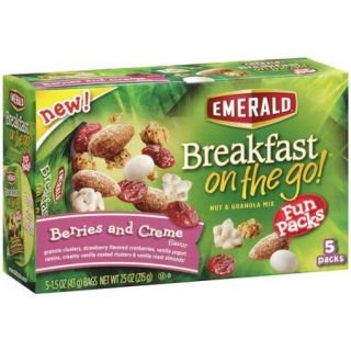 Emerald Breakfast On The Go Berries And Creme Nut & Granola Mix, 5ct