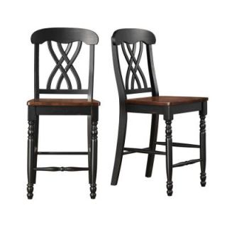 HomeSullivan Anna 24 in. Bar Stool in Black/Cherry (Set of 2) 401393BK 24[2PC]