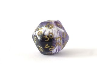 Triantakohedron D30 30 Sided 25mm Chessex Dice Marbleized Purple w/ Gold Numbers