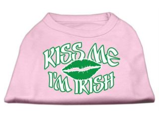 Mirage Pet Products 51 61 XXXLLPK Kiss Me Im Irish Screen Print Shirt Light Pink  XXXL   20