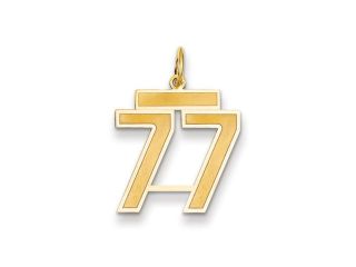 The Jersey Medium Jersey Style Number 77 Pendant in 14K Yellow Gold