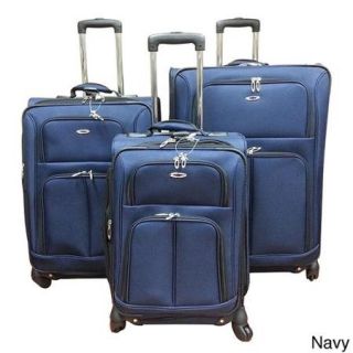 Kemyer 1000 Series 3 piece Expandable Spinner Upright Luggage Set Navy