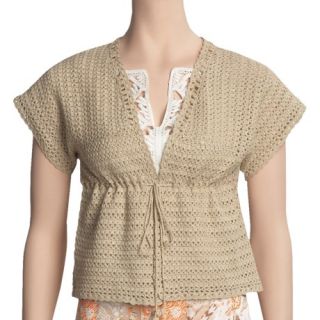 Think Tank Cotton Hand Crocheted Cardigan Sweater (For Women) 2435K 94