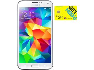 Samsung Galaxy S5 G900H White 16GB Android Phone + H2O $50 SIM Card
