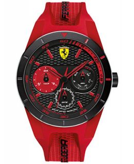 Scuderia Ferrari Mens RedRev T Red Silicone Strap Watch 44mm 830258