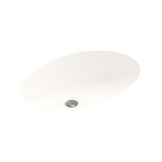 Swanstone Bright White Solid Surface Undermount Oval Bathroom Sink with Overflow