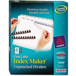 Avery Index Maker Clear Label Unpunched Dividers with White Tabs
