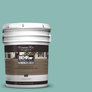 BEHR Premium Plus Ultra 5 gal. #T14 1 Ocean Liner Flat Exterior Paint 485405