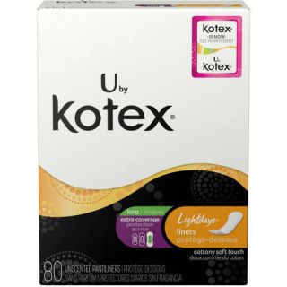U by Kotex Lightdays, Long Liners, 80 Count