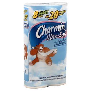Charmin Ultra Soft Bathroom Tissue, Giant Rolls, 2 Ply, 8 rolls   Food
