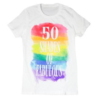 Pride Womens 50 Shades of Fabulous T Shirt White