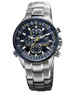 Citizen Mens Eco Drive Blue Angels World Chronograph A T Stainless