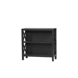 Oh Home Elsa Bookcase with 3 Shelves, Ebony with Rub Thru  