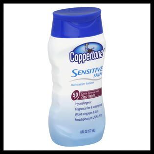 Coppertone Sensitive Skin Sunscreen Lotion, SPF 50, 6 fl oz (177 ml)