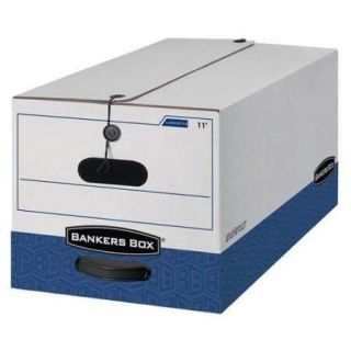 Record Storage Box, White Box/Blue Trim ,Bankers Box, 00011