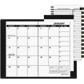 Monthly Pocket Planner,13 Months,Jan Jan,3 1/2x6 1/8,BK