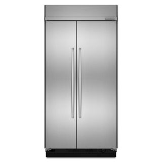 KitchenAid 30 cu ft Built in Side By Side Refrigerator Single (Stainless Steel)