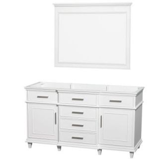 Wyndham Collection Berkeley 60 in. Vanity Cabinet with Mirror in White WCV171760SWHCXSXXM44