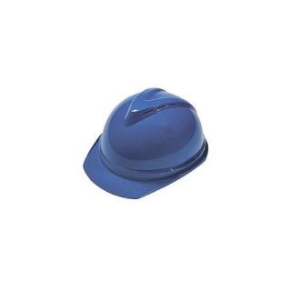 MSA Hard Hat, FrtBrim, Slotted, 6Rtcht, Blue 10034028