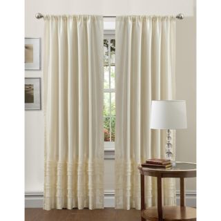 Lush Decor Skye Ivory Ruffled 84 inch Curtain Panel