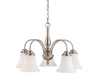 Nuvo Dupont   5 light 21 inch Chandelier w/ Satin White Glass