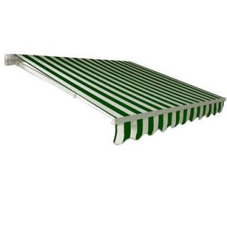 Beauty Mark 10 ft. California DX Model Manual Retractable Awning (96 in. Projection) in Forest Green/White CAM10 DX FW