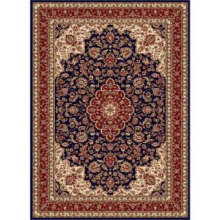 Tayse Rugs Sensation Navy Blue 6 ft. 7 in. x 9 ft. 6 in. Traditional Area Rug 4787  Navy  7x10