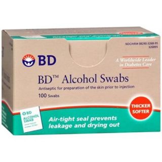 BD Alcohol Swabs 100 Each (Pack of 2)