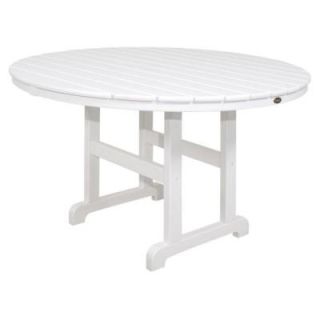 Trex Outdoor Furniture Monterey Bay 48 in. Classic White Round Patio Dining Table TXRT248CW