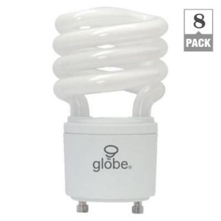 Globe Electric 60W Equivalent Soft White (2700K) T2 GU24 Base Spiral CFL Light Bulb   White (8 Pack) 01142
