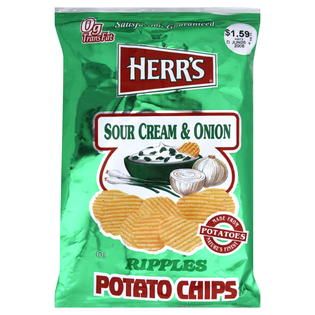 Herrs  Potato Chips, Ripples, Sour Cream & Onion, 4.5 oz (127.6 g)