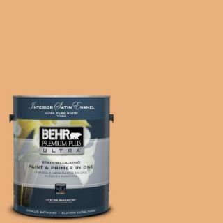 BEHR Premium Plus Ultra 1 gal. #M240 5 Squash Bisque Satin Enamel Interior Paint 775401