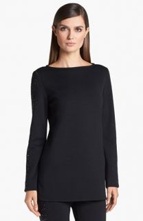 St. John Collection Bead Embellished Milano Knit Tunic