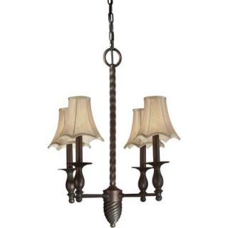 Talista 4 Light Antique Bronze Chandelier with Fabric Shades CLI FRT2521 04 32
