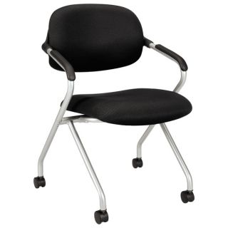 basyx by HON VL302 Series Black Mesh Back Nesting Chair (Set of 2)