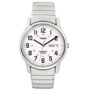 Timex Men's Easy Reader Watch, Silver Tone Stainless Steel Expansion Band
