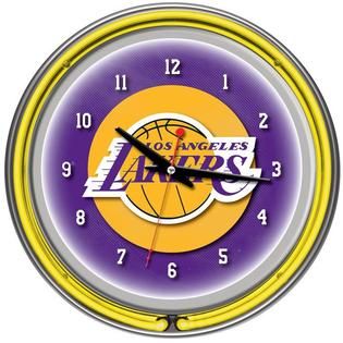 NBA Los Angeles Lakers Double Ring Neon Clock   Fitness & Sports