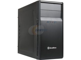 SilverStone SST PS07B Black Steel / Plastic with Aluminum Accent MicroATX Mini Tower Computer Case 