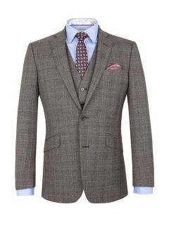 Alexandre of England Wool Check Tailored Fit Suit Jacket Grey