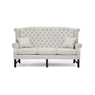 Baxton  Sussex Beige Linen Sofa Set